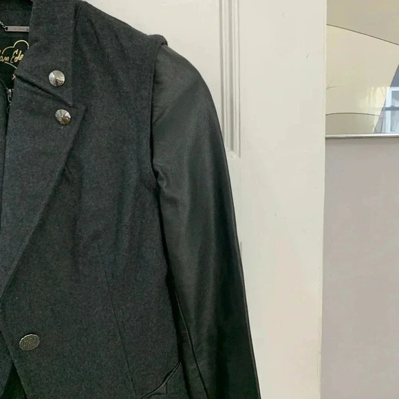 Sam Edelman Faux Leather Sleeve Spring Jacket - Picture 5 of 11